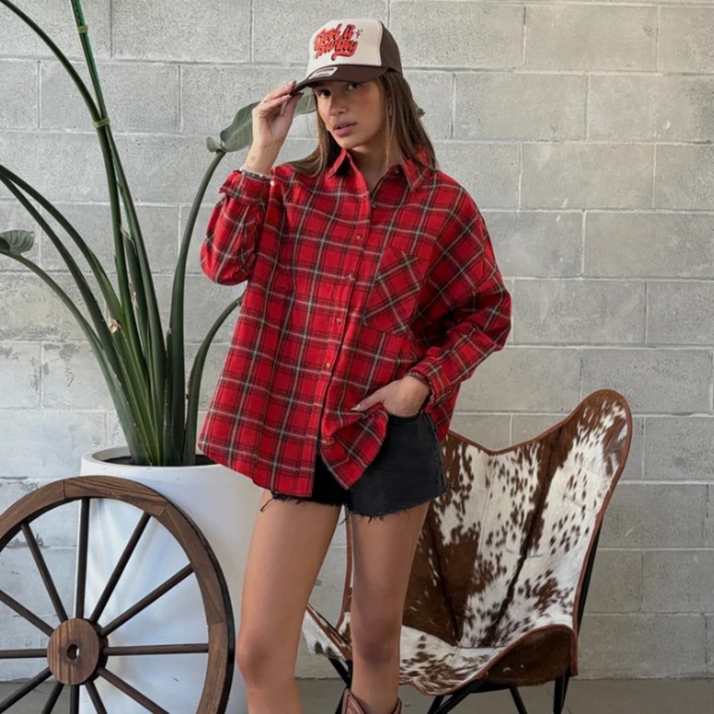 Oversized Red Plaid